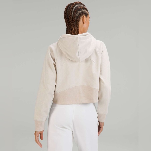 Lululemon Loungeful Cropped Hoodie - Bone/Beige - Size 10 - Picture 2 of 5